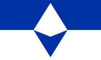 blue-white, counterchanged diamond