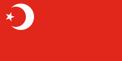 red, white crescent and star