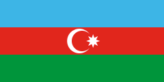 blue-red-green, white crescent and 8-pointed star