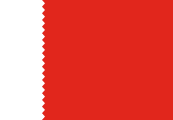 red, thick white serrated stripe