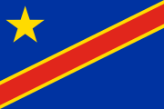 blue, yellow star, diagonal red stripe outlined in yellow