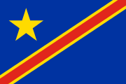 blue, yellow star, diagonal red stripe outlined in yellow