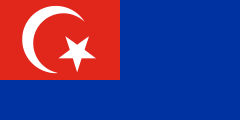 black, red canton, white crescent and star
