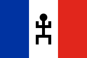 blue-white-red, black stick figure