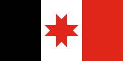 black-white-red, 8 pointed star