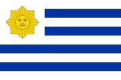 9 white-blue stripes, white canton, yellow sun