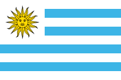9 white-blue stripes, white canton, yellow sun
