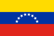 yellow-blue-red, arc of 8 white stars